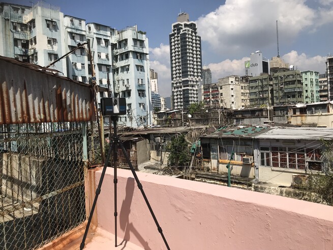 Data is taken from the roof of the building opposite to the subject buildings