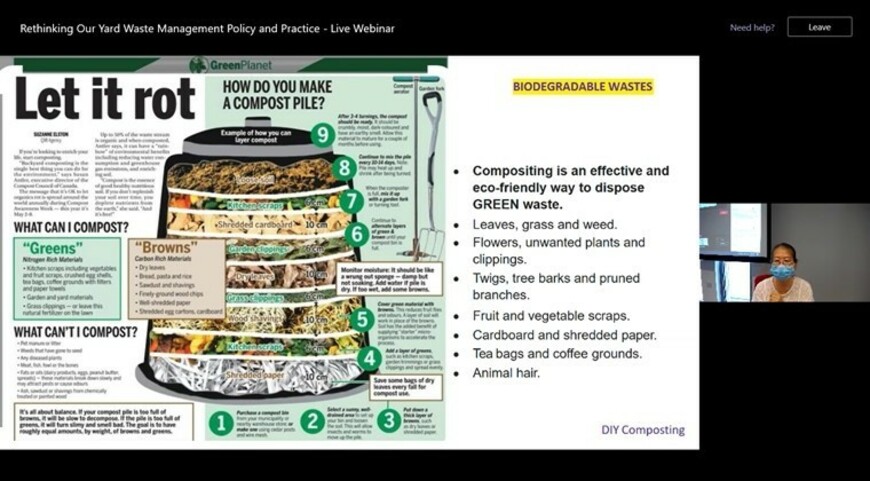 A screenshot of Prof. Chiu's presentation at the webinar