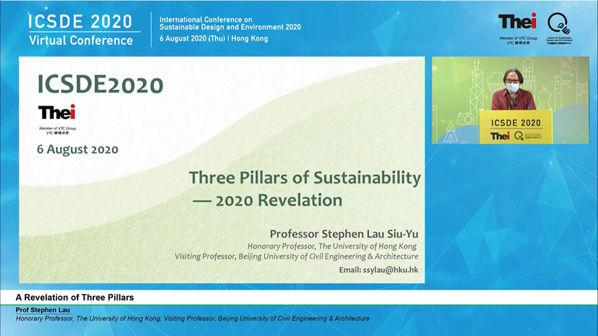 Keynote Address on "A Revelation of Three Pillars" by Prof Stephen Lau, Honorary Professor, The University of Hong Kong  & Visiting Professor, Beijing University of Civil Engineering & Architecture   