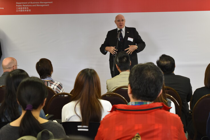 Our honoured guest, Prof. Ray PINE, Dean of the Faculty of Management and Hospitality. Prof. Ray PINE delivered a speech for the opening ceremony.